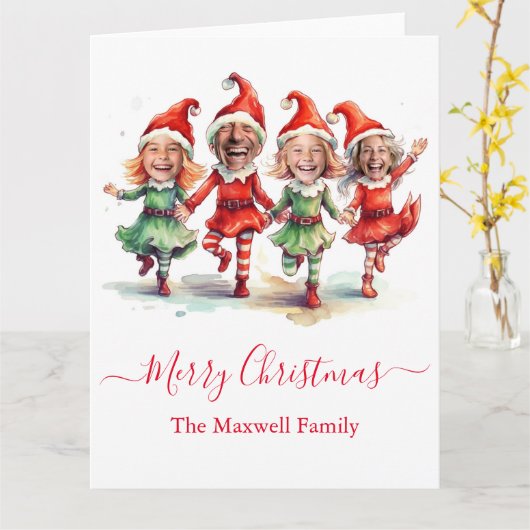 4 foto's kerst elven kaart (Gele Bloem)