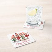 4 foto's kerst elven kartonnen onderzetters (Insitu)