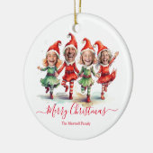 4 foto's kerst elven keramisch ornament (Links)