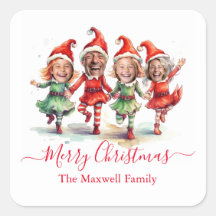 4 foto's kerst elven