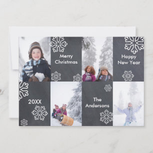4 Foto's Krijtbord Achtergrond - Kerstkaart Kaart