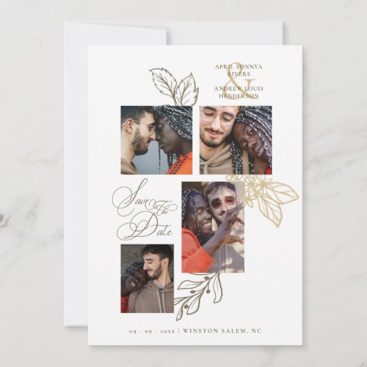 4 Foto's Lijst voor botanische vertakkingen Save The Date (Voorkant)