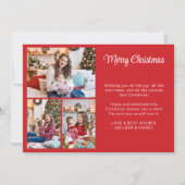 4 foto's Merry Kerstred familie Feestdagenkaart (Achterkant)