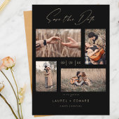4 Foto's Modern Collage Wedding Wimshical Script Save The Date