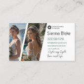 4 foto's Moderne Elegante Trouwfotograaf Visitekaartje (Achterkant)