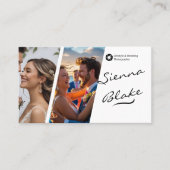 4 foto's Moderne Elegante Trouwfotograaf Visitekaartje (Voorkant)