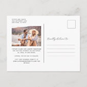 4 Foto's Navyblauw Save the Date Briefkaart (Achterkant)