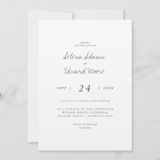 4 Foto's Net Metallic Silver Script Weddenschap Kaart (Achterkant)