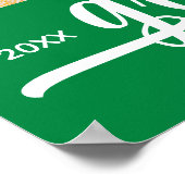 4 foto's op groen Afstuderen Poster (Hoek)