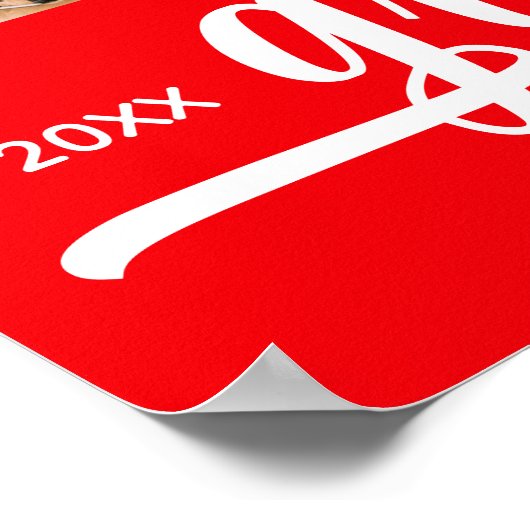 4 foto's op rood Afstuderen Poster