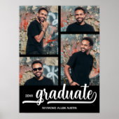 4 foto's op zwart Afstuderen Poster (Voorkant)
