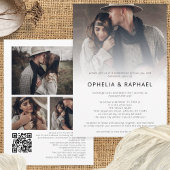 4 Foto's Overlay QR Code Boheemse bruiloft Kaart