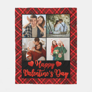 4 foto's Romantisch paar Happy Valentine Day Red Fleece Deken