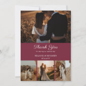 4 foto's Roos Roze Romantische Bloem Dank u kaart (Voorkant)