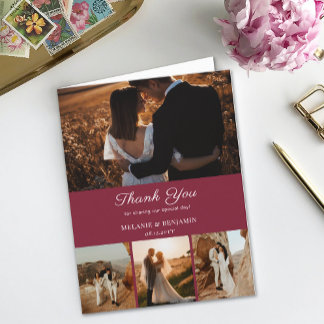 4 foto's Roos Roze Romantische Bloem Dank u kaart