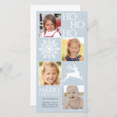 4 foto's Sneeuwvlok Rendier Kerstmis Feestdagenkaart (Voorkant / Achterkant)