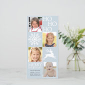 4 foto's Sneeuwvlok Rendier Kerstmis Feestdagenkaart (Staand voorkant)