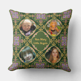 4 foto's + tekst Olijf en lavender Azulejos Kussen