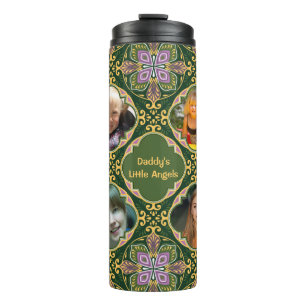 4 foto's + tekst Olijf en lavender Azulejos Thermosbeker