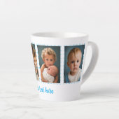 4 foto's tekst toevoegen wit blauw latte mok (Rechterhoek)