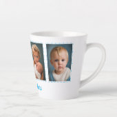 4 foto's tekst toevoegen wit blauw latte mok (Rechts)