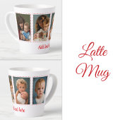 4 foto's tekst toevoegen wit rood latte mok