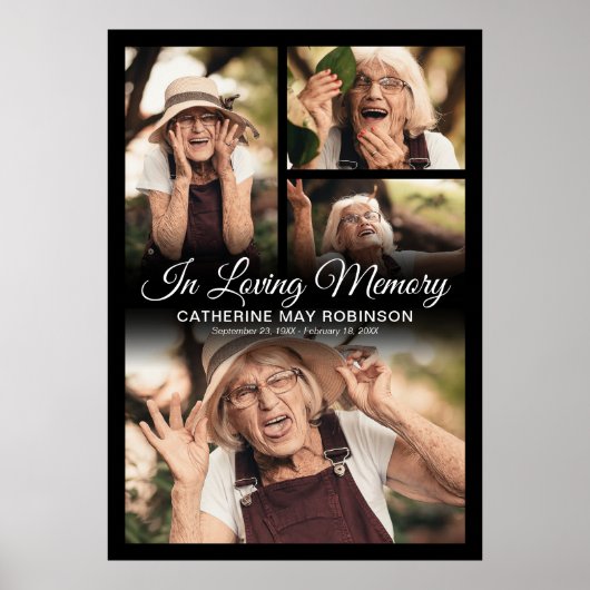 4 foto's ter liefdevolle herinnering poster (Voorkant)