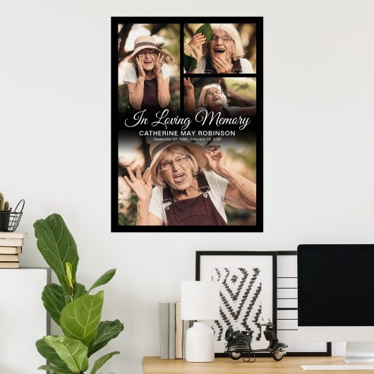 4 foto's ter liefdevolle herinnering poster (Thuiskantoor)