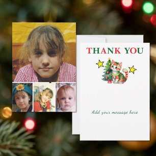 4 foto's toevoegen bericht kerst kat boom bedankkaart
