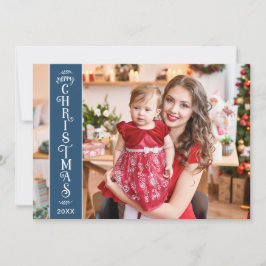 4 foto's Vakblauwe kerstblauwe familie Vakantieday Feestdagenkaart