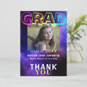 4 Foto's van de achtste graad afstuderen klasse va Bedankkaart (Staand voorkant)