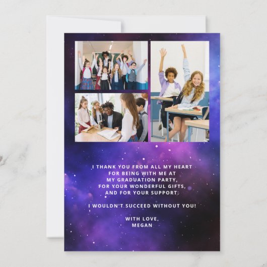 4 Foto's van de achtste graad afstuderen klasse va Bedankkaart (Achterkant)