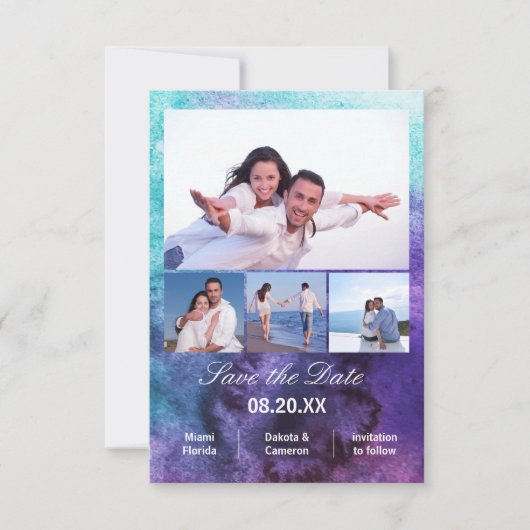 4 Foto's Verticaal - 3x5 Schilderen Bewaar de datu Save The Date (Voorkant)