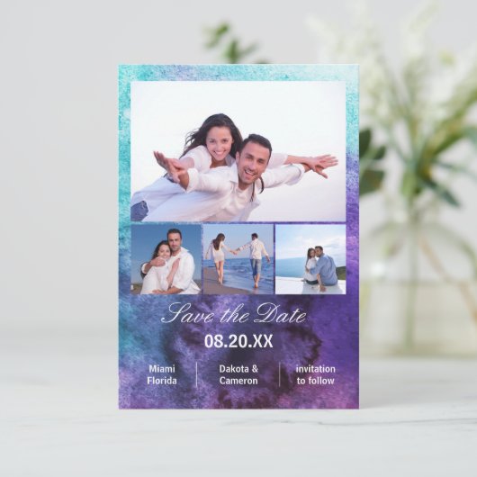 4 Foto's Verticaal - 3x5 Schilderen Bewaar de datu Save The Date (Staand voorkant)