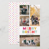 4 Foto's Vrolijk helder en kleurrijk Feestdagenkaart (Voorkant / Achterkant)