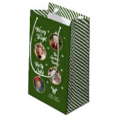 4 Foto's White Kerstsierents Green Klein Cadeauzakje (Achterkant Gekanteld)