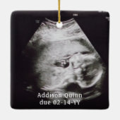 4 Foto's Zwangerschap Nieuwe Ouders 1 e mas Verwac Keramisch Ornament (Achterkant)