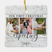 4 Foto's Zwangerschap Nieuwe Ouders 1 e mas Verwac Keramisch Ornament (Voorkant)