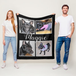 4 Foto's  | Zwarte Dog Blanket Fleece Deken