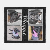4 Foto's  | Zwarte Dog Blanket Fleece Deken (Voorkant (Horizontaal))