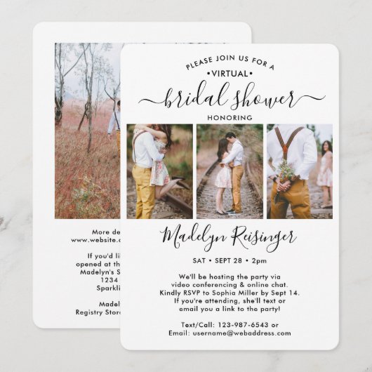 4 Fotoscript Virtual Long Distance Vrijgezellenfee Kaart (Voorkant / Achterkant)