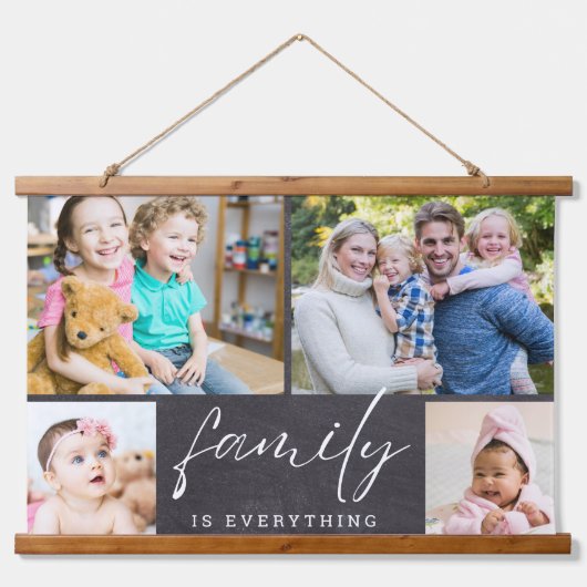 4 Fotoserie is Alles Quote Chalkboard Hangend Wandkleed (Voorkant)