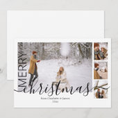 4 Fotosjabloon Eenvoudig, modern, prettig kerstfee Feestdagenkaart (Voorkant / Achterkant)