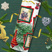 4 Fotosjabloon Rood en Groen Kerstmis Thermosbeker