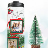 4 Fotosjabloon Rood en Groen Kerstmis Thermosbeker