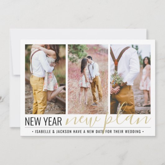 4 Fotowijziging van plannen bruiloft nieuwe jaar f Save The Date (Voorkant)