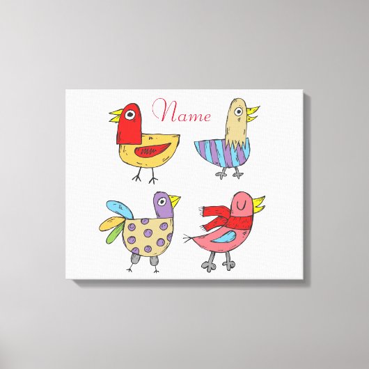 4 Funny Birds Thunder_Cove Canvas Afdruk (Voorkant)