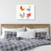 4 Funny Birds Thunder_Cove Canvas Afdruk (Insitu (Slaapkamer))