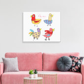 4 Funny Birds Thunder_Cove Canvas Afdruk (Insitu (Woonkamer))