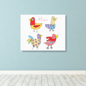 4 Funny Birds Thunder_Cove Canvas Afdruk (Insitu (Houten vloer))